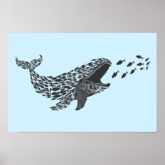 Silhouet Walvis Poster