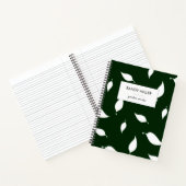 Silhouet witte bladeren groen notitieboek (Binnen)