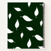 Silhouet witte bladeren groen notitieboek (Achterkant)