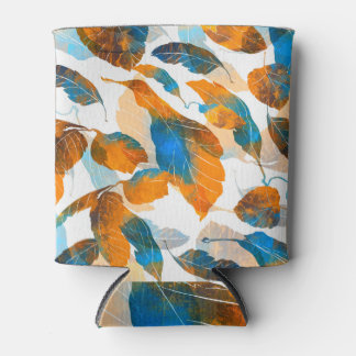 Silhouetbladeren: waterverf, digitale naadloze pa blikjeskoeler