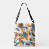 Silhouetbladeren: waterverf, digitale naadloze pa crossbody tas (Achterkant)