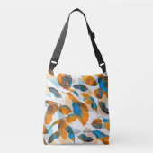 Silhouetbladeren: waterverf, digitale naadloze pa crossbody tas (Voorkant)