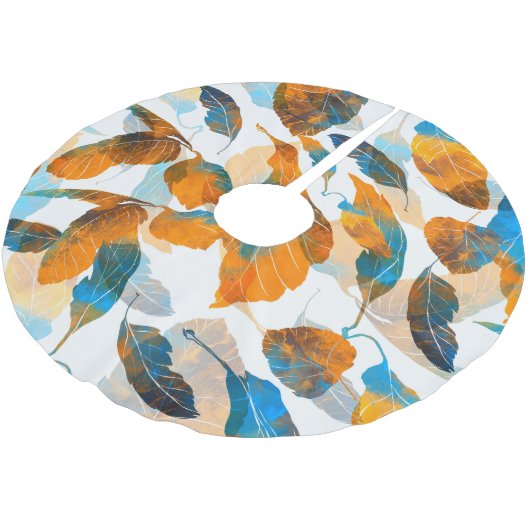 Silhouetbladeren: waterverf, digitale naadloze pa kerstboom rok (Gekanteld)