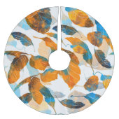 Silhouetbladeren: waterverf, digitale naadloze pa kerstboom rok (Voorkant)