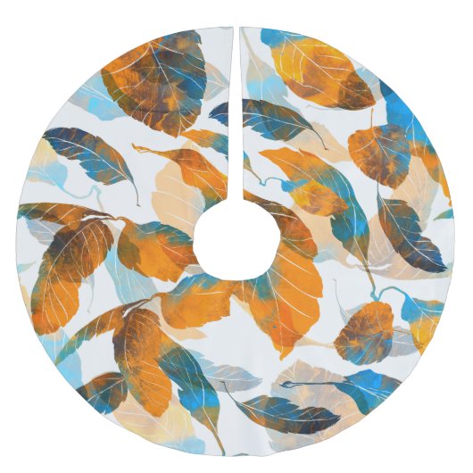 Silhouetbladeren: waterverf, digitale naadloze pa kerstboom rok (Voorkant)