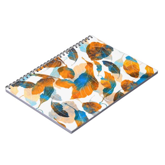 Silhouetbladeren: waterverf, digitale naadloze pa notitieboek (Linkerzijde)