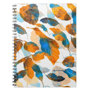 Silhouetbladeren: waterverf, digitale naadloze pa notitieboek