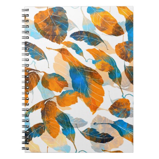 Silhouetbladeren: waterverf, digitale naadloze pa notitieboek (Voorkant)