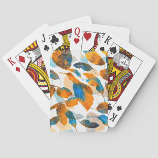 Silhouetbladeren: waterverf, digitale naadloze pa pokerkaarten