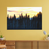Silhouetbomen bij zonsondergang canvas afdruk (Insitu (Woonkamer))