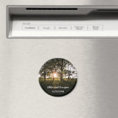 Silhouetbomen en zonlicht gepersonaliseerde bruilo magneet (Insitu (Vaatwasser))