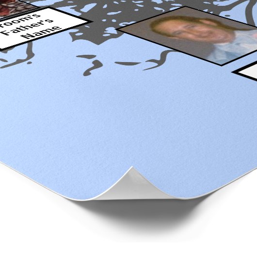 Silhouetboom foto Twee stambomen Poster (Hoek)