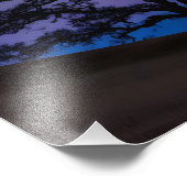 Silhouetboom onder de volle maan foto afdruk (Hoek)