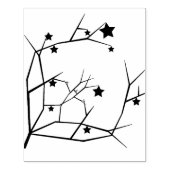 Silhouetboom takken en sterren kunststempel rubberstempel (Afrduk)