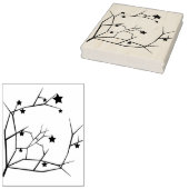 Silhouetboom takken en sterren kunststempel rubberstempel (Gestempeld)