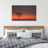 Silhouetboom uitgerekt canvas afdrukken (Insitu (Slaapkamer))