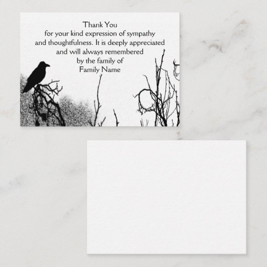 Silhouetcrow - Hartelijk dank Notitiekaartje (Voorkant / Achterkant)