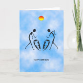 Silhouetdansers vieren verjaardag kaart (Voorkant)