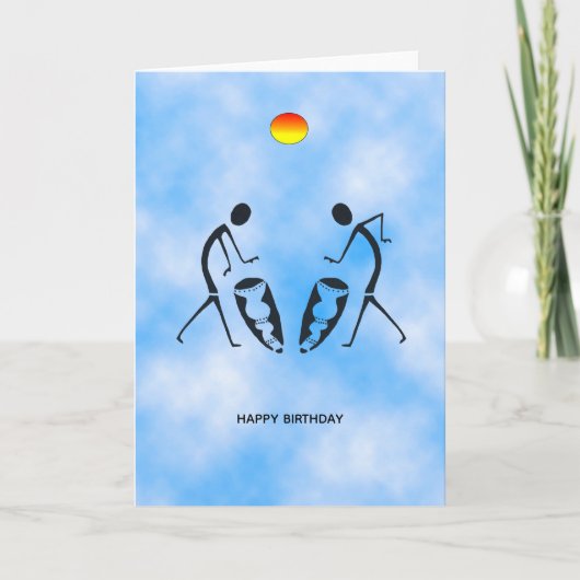 Silhouetdansers vieren verjaardag kaart (Voorkant)