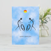 Silhouetdansers vieren verjaardag kaart (Staand voorkant)