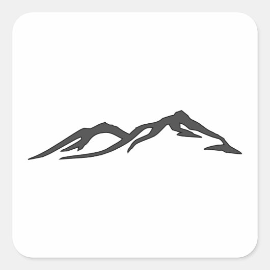 SilhouetMountain Peaks Vierkante Sticker (Voorkant)