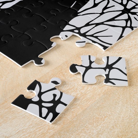 Silhouetraven in de winterbomen legpuzzel (Zijkant)