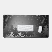 Silhouetsparren in de gloed van kerststerren bureaumat (Keyboard & Muis)