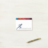 Silhouette-afbeelding in beweging hedendaagse stad post-it® notes (Op bureau)