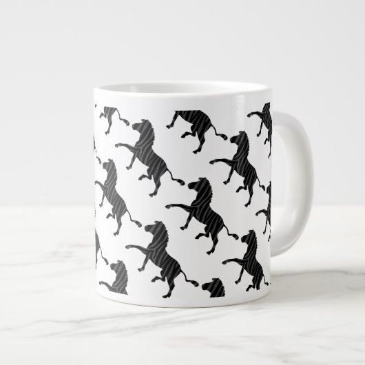 Silhouette afdrukken in zwart-wit en grijs grote koffiekop (Voorkant rechts)