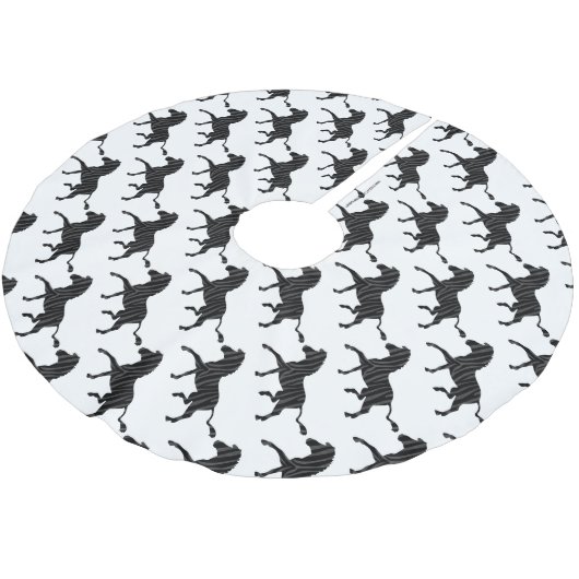 Silhouette afdrukken in zwart-wit en grijs kerstboom rok (Gekanteld)