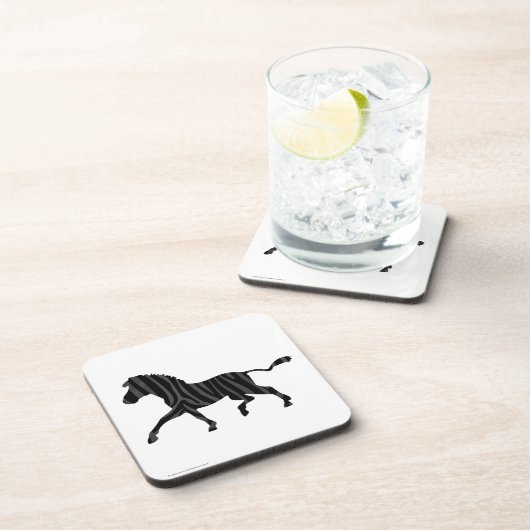 Silhouette afdrukken in zwart-wit en grijs onderzetter (Rechterzijde)