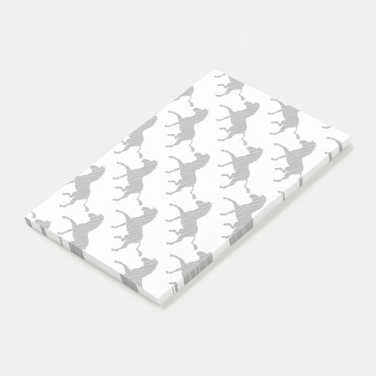 Silhouette afdrukken in zwart-wit en grijs post-it® notes (Schuin)