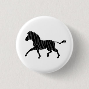 Silhouette afdrukken in zwart-wit en grijs ronde button 3,2 cm