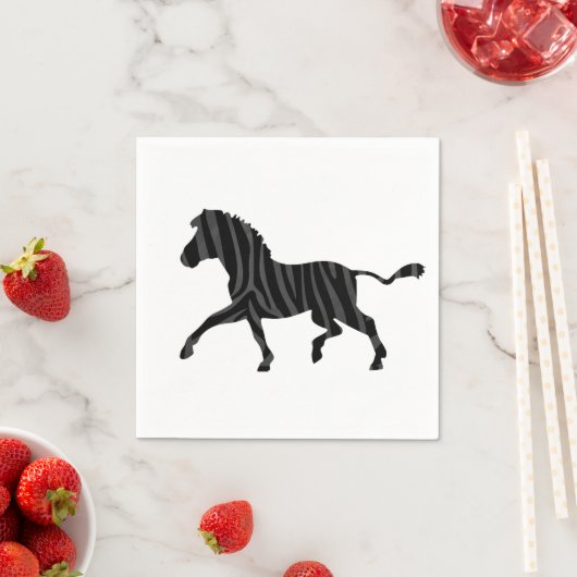 Silhouette afdrukken in zwart-wit en grijs servet (Insitu)