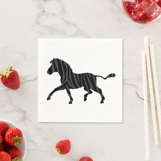 Silhouette afdrukken in zwart-wit en grijs servet (Insitu)