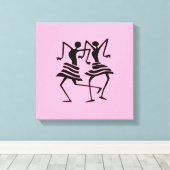 Silhouette Afrikaanse kunst viering Canvas Afdruk (Insitu (Houten vloer))