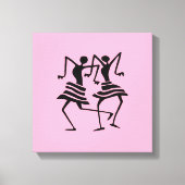 Silhouette Afrikaanse kunst viering Canvas Afdruk (Voorkant)