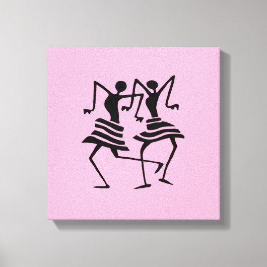 Silhouette Afrikaanse kunst viering Canvas Afdruk (Voorkant)