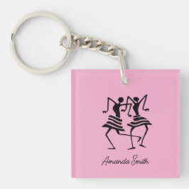 Silhouette Afrikaanse kunst viering Sleutelhanger