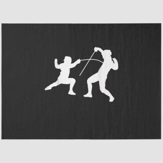 Silhouette American Fencing Fencer Sword Fight Tissuepapier (Voorkant)