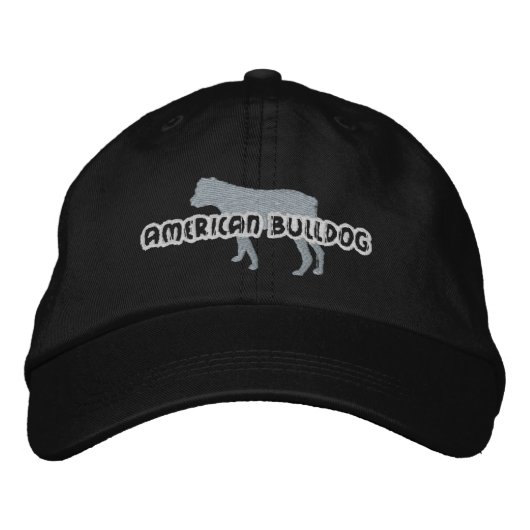 Silhouette Amerikaanse Bulldog Geborduurde Pet (Voorkant)