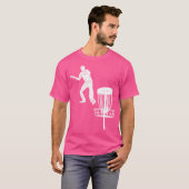 Silhouette Amerikaanse Disc Golf Speler Frolf Doel T-shirt (Voorkant volledig)