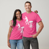 Silhouette Amerikaanse Disc Golf Speler Frolf Doel T-shirt (Unisex)