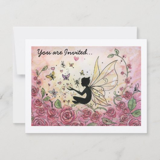 Silhouette and Roses Kaart (Voorkant)