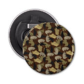 Silhouette Animal Camouflage Brown Button Flesopener (Voorkant)