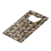 Silhouette Animal Camouflage Brown Creditkaart Flessenopener (Voorkant Gekanteld)