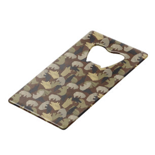 Silhouette Animal Camouflage Brown Creditkaart Flessenopener