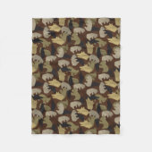 Silhouette Animal Camouflage Brown Fleece Deken (Voorkant)
