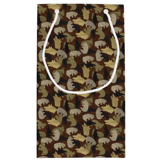 Silhouette Animal Camouflage Brown Klein Cadeauzakje (Achterkant)