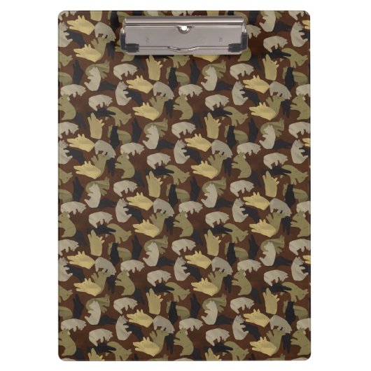 Silhouette Animal Camouflage Brown Klembord (Voorkant)